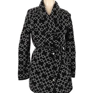 NEW WITH TAGS!! ANA COUTURE CARDIGAN 100% ACRYLIC long sleeve black Size L.